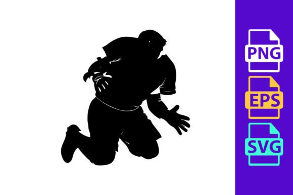 A Black Silhouette of a Male Athlete in Motion
