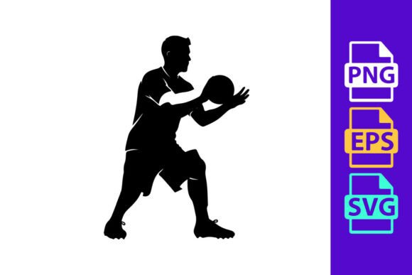 A Silhouette of a Male Athlete Preparing: Dynamic Vector Art for Designers