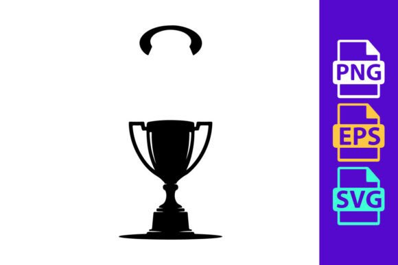 A Trophy Cup with a Headset Floating Above: Dynamic Vector Clipart