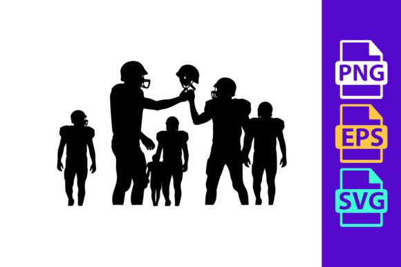 American Football Players in Action Silh: Dynamic Energy for Your Designs