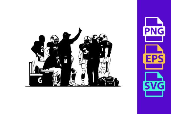 American Football Team Huddle: Capturing Team Spirit in Vector Form