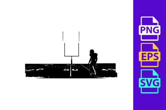 Athletic Typography: The American Football Player Approaching Goa