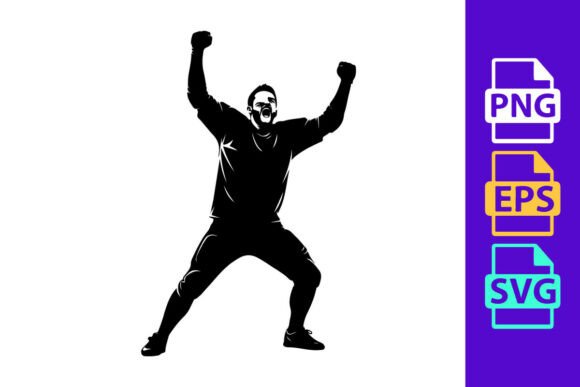 Capture Dynamic Spirit with A Man in a Triumphant Pose with Arms Rai