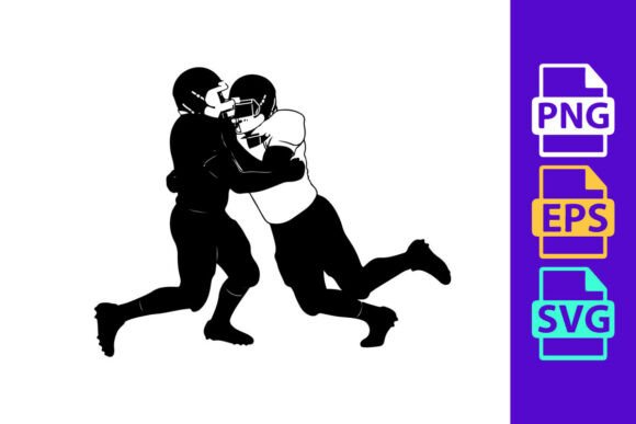 Capturing Athletic Energy: The Two Football Players Silhouette