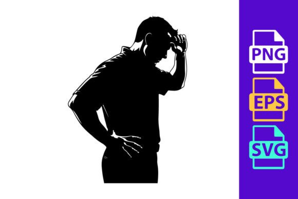 Capturing Vulnerability: The Power of Silhouette of a Man Experiencing Discomfort