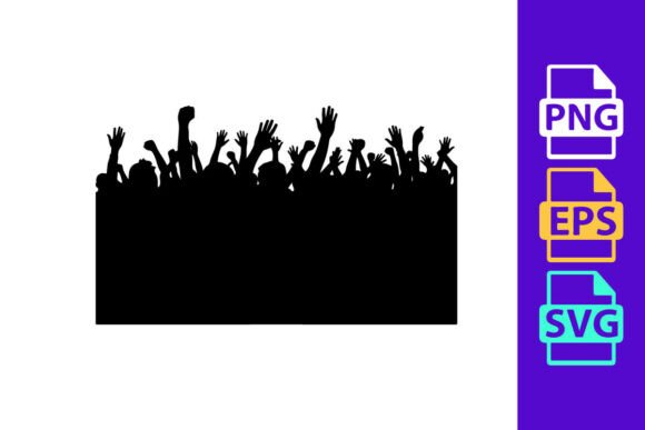 Dynamic Energy for Your Designs: The Crowd Silhouette Clipart