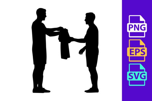 Dynamic Motion: Using Two Men Exchanging a Jacket Clipart