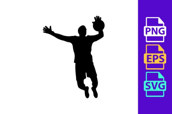 Dynamism in Design: The Silhouette of a Man Playing Volleyball I