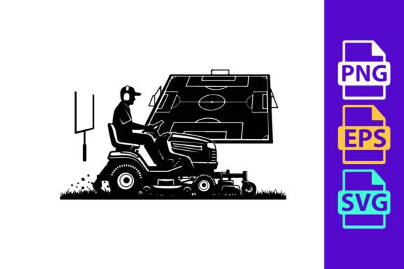 Man on a Riding Lawn Mower with a Footba: Unleash Creative Energy