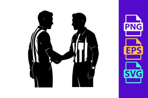 Referees Shaking Hands: A Clean Vector for Sports Design