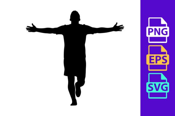 Silhouette of a Person with Outstretched Arms: Dynamic Design