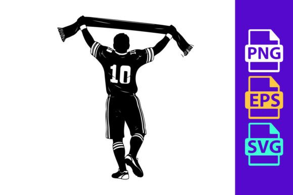 Silhouette of a Sports Player Celebratin: Dynamic Energy for Your Designs