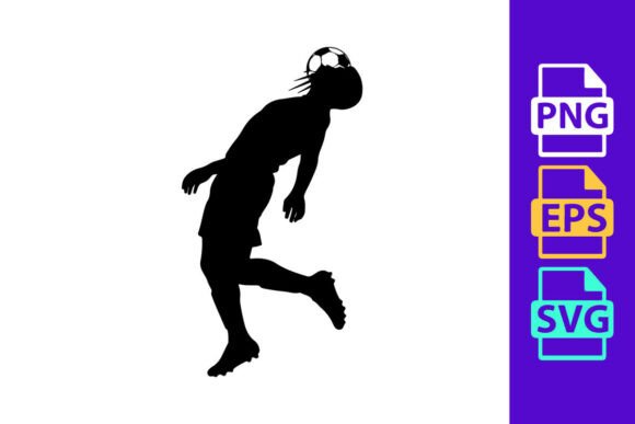 Soccer Player in Action Silhouette: Dynamic Design Energy